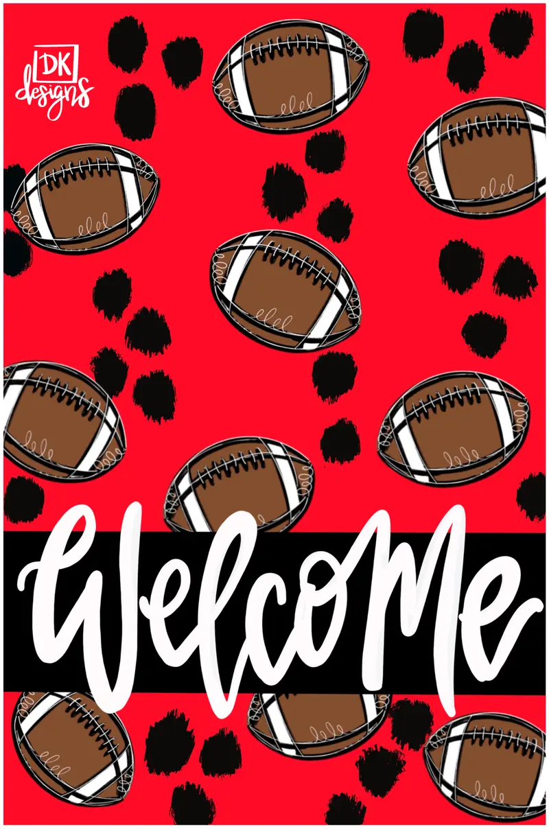 Football Glam Red & Black Flag
