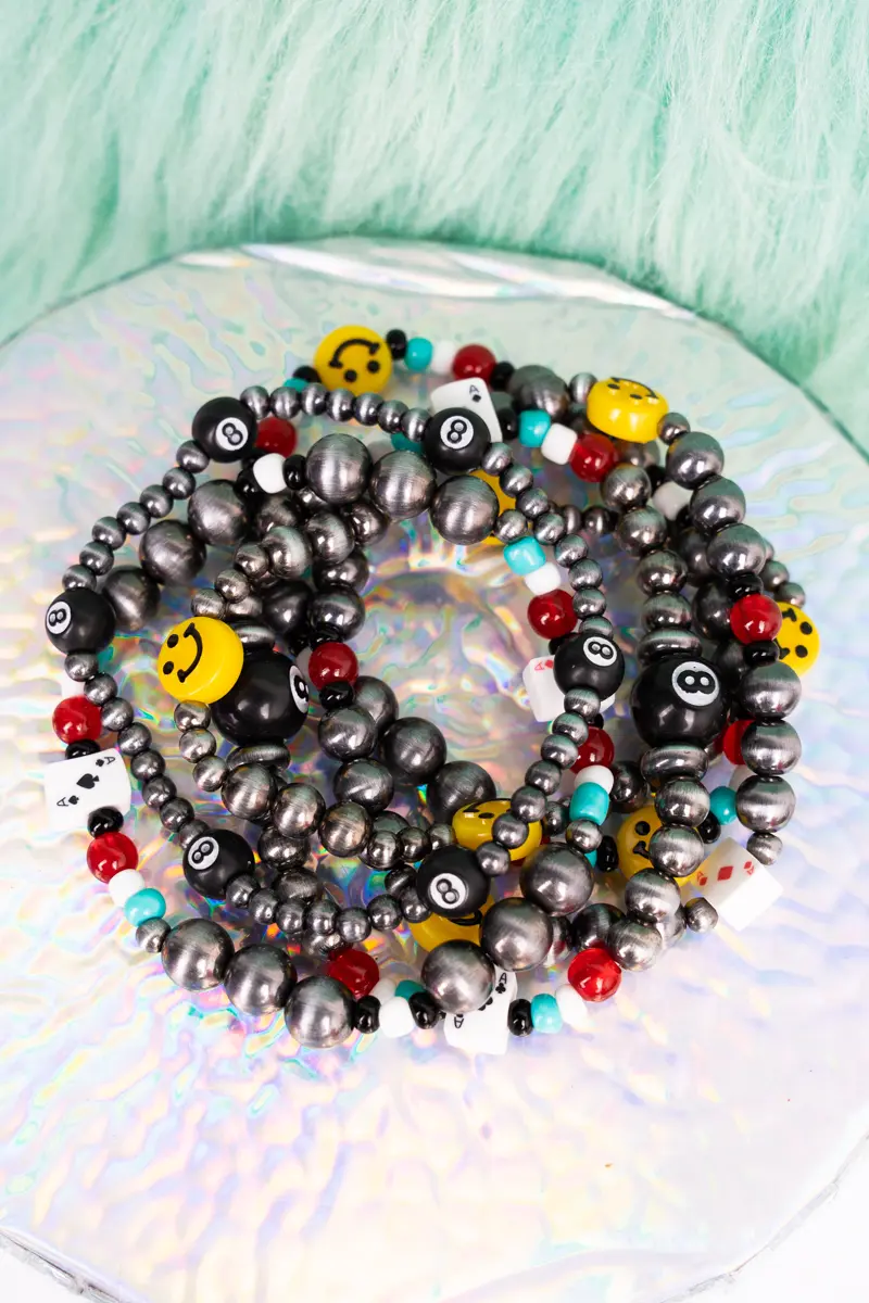 Fortune Smiles Silver Pearl Bracelet Set