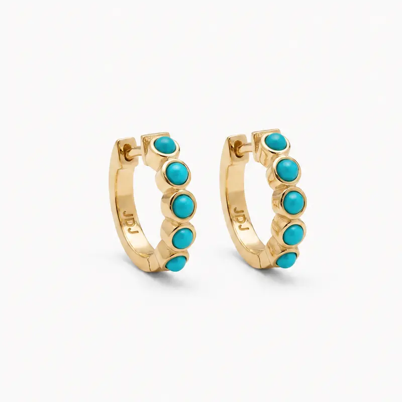Francesca Stone Huggie in Turquoise
