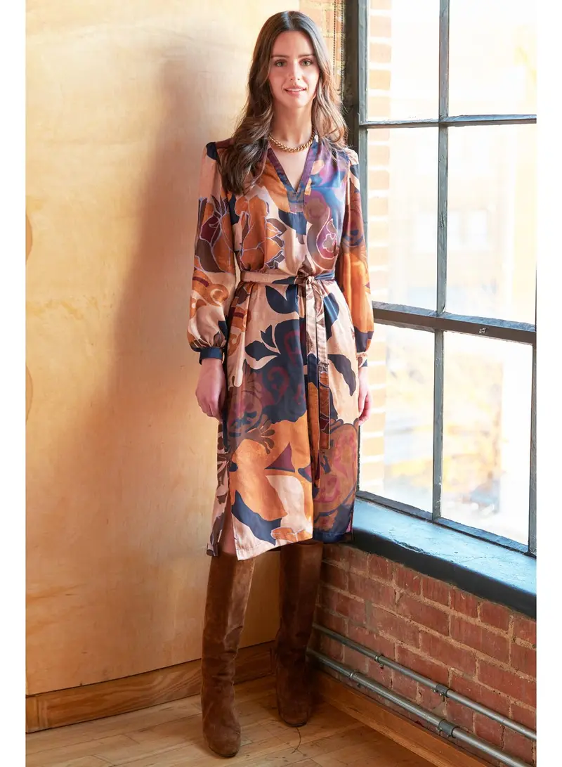 Franchesca Midi Dress in Etruscan Scroll