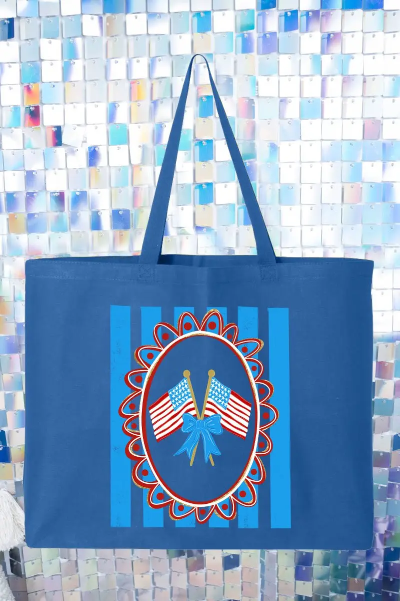 Freedom Flags Forever Canvas Jumbo Tote