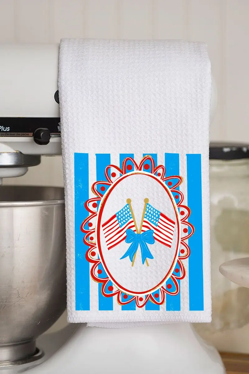 Freedom Flags Forever Waffle Kitchen Towel