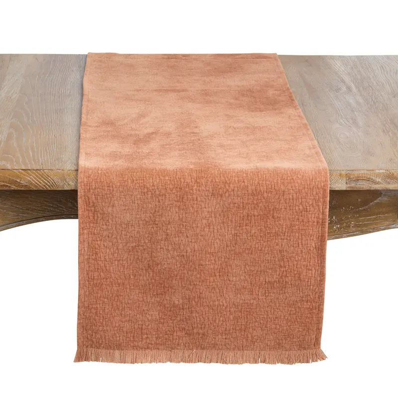 Fringe Edge Table Runner – Rust