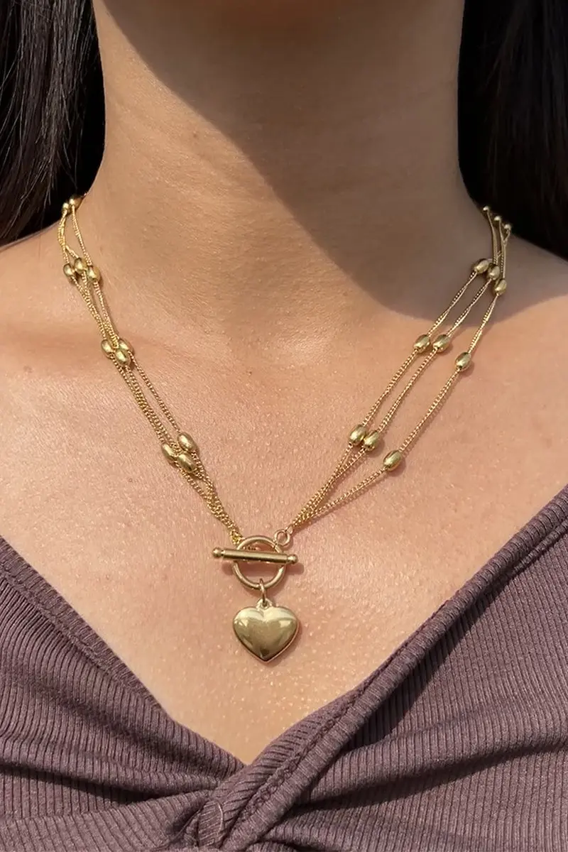 From The Heart Goldtone Necklace