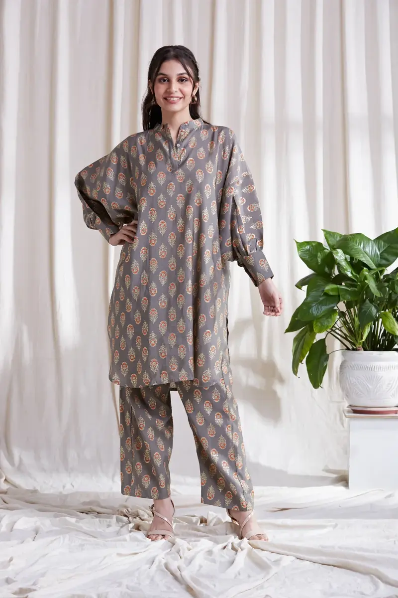 Full Sleeves Green Printed Co-Ord Set