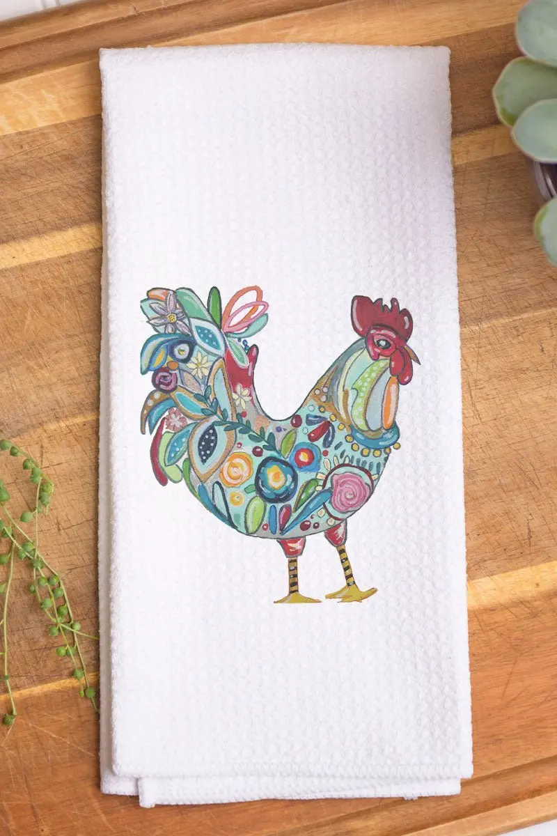 Funky Chicken Waffle Kitchen Towel
