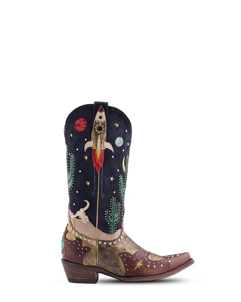 Galactic Buckaroo Boot in Copper and Blue