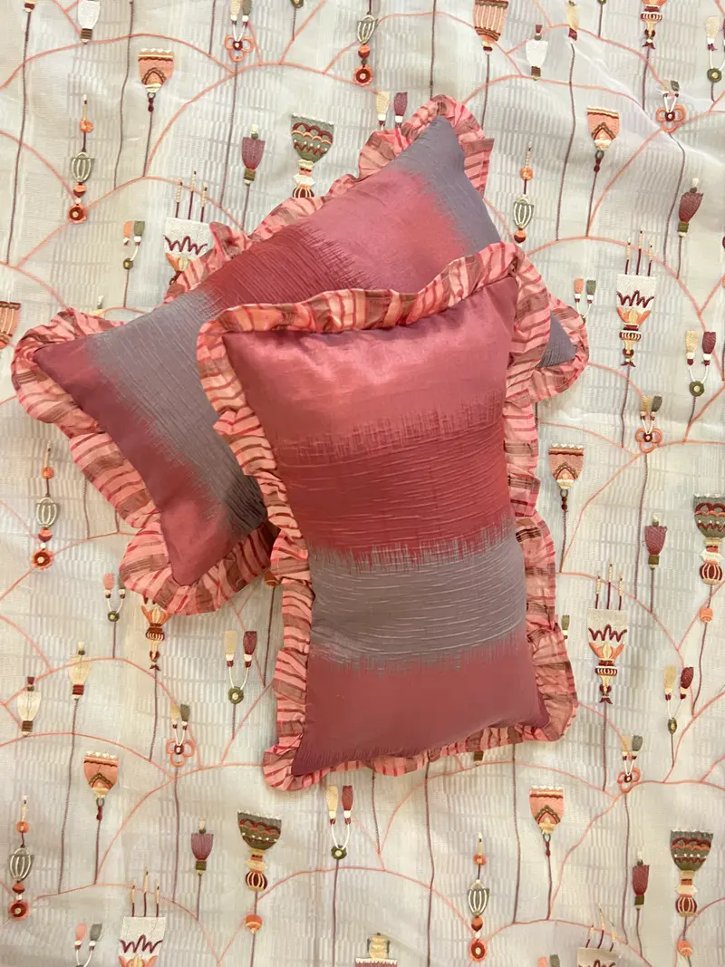 Garnet Gingham Cushion Cover Sets