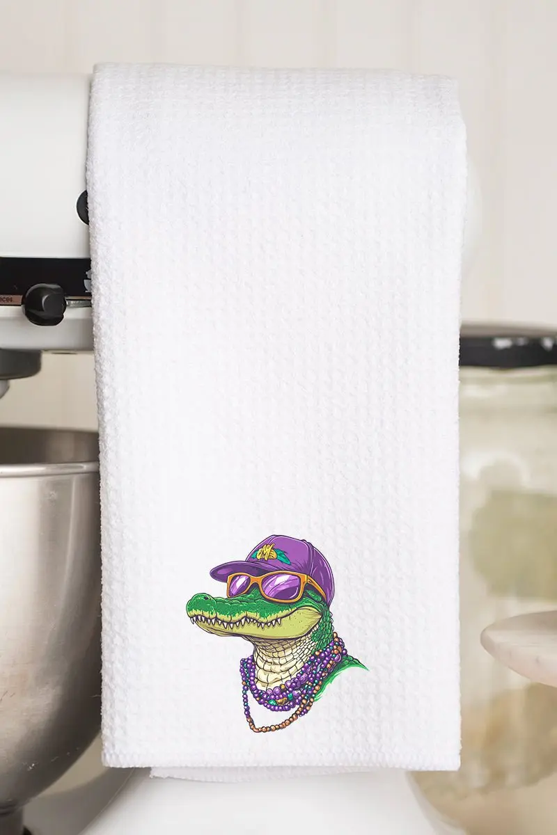 Gator Gras Waffle Kitchen Towel