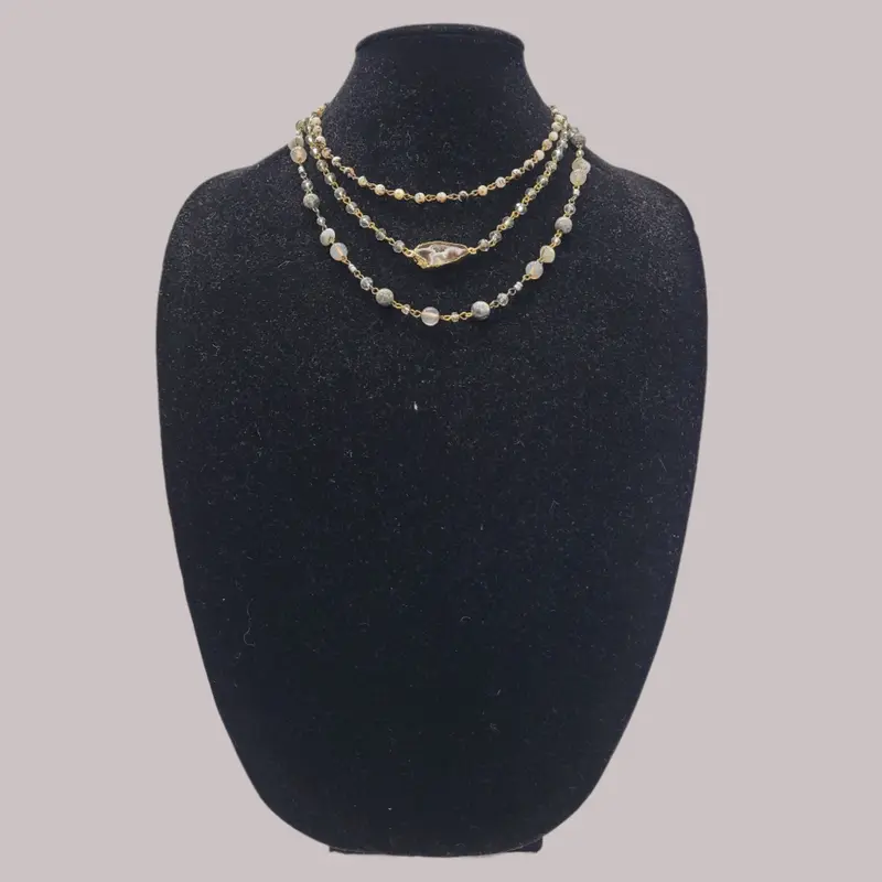 Geode Stone Magnet Four-Way Necklace