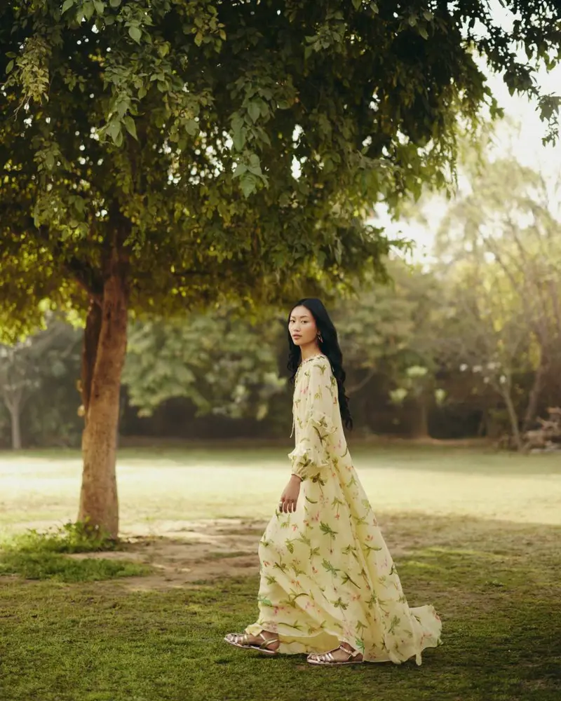 Georgette Iris Floral Maxi Dress