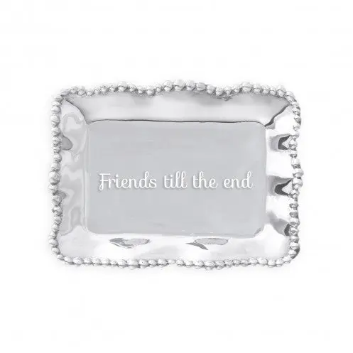 Giftables Organic Pearl Rectangular Engraved Tray - Friends Till The End