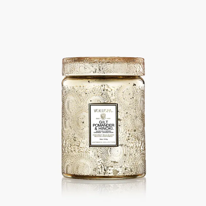 Gilt Pomander & Hinoki Large Jar Candle