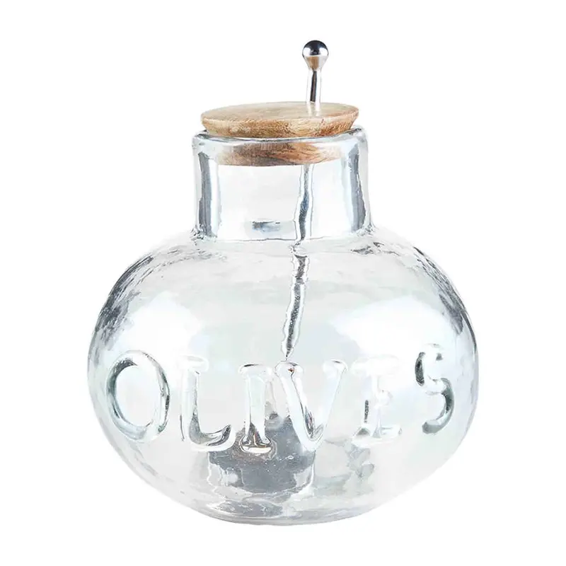 Glass Olive Jar /Spoon