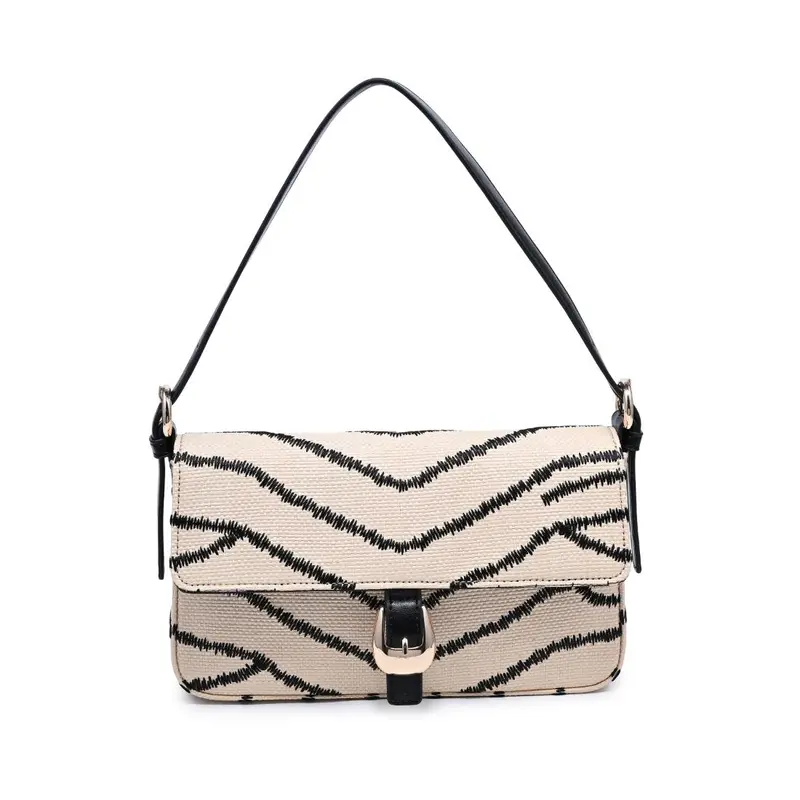 Gloria - Zebra Straw Crossbody