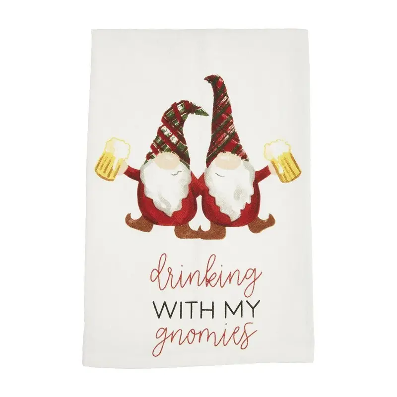 Gnome Drinking Christmas Towel by Mud Pie