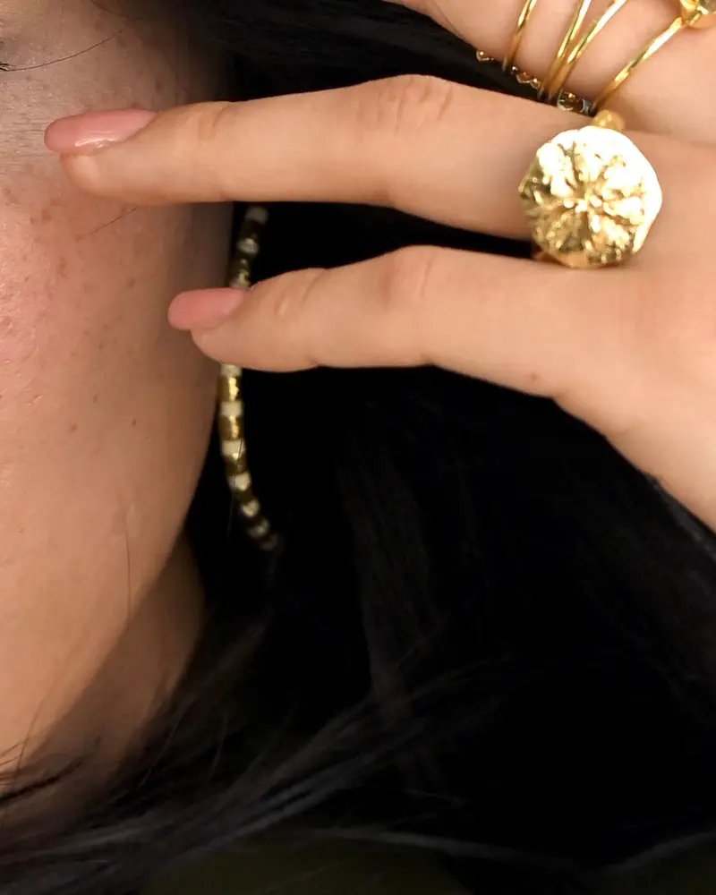 Gold Brass Cinnamon Statement Ring