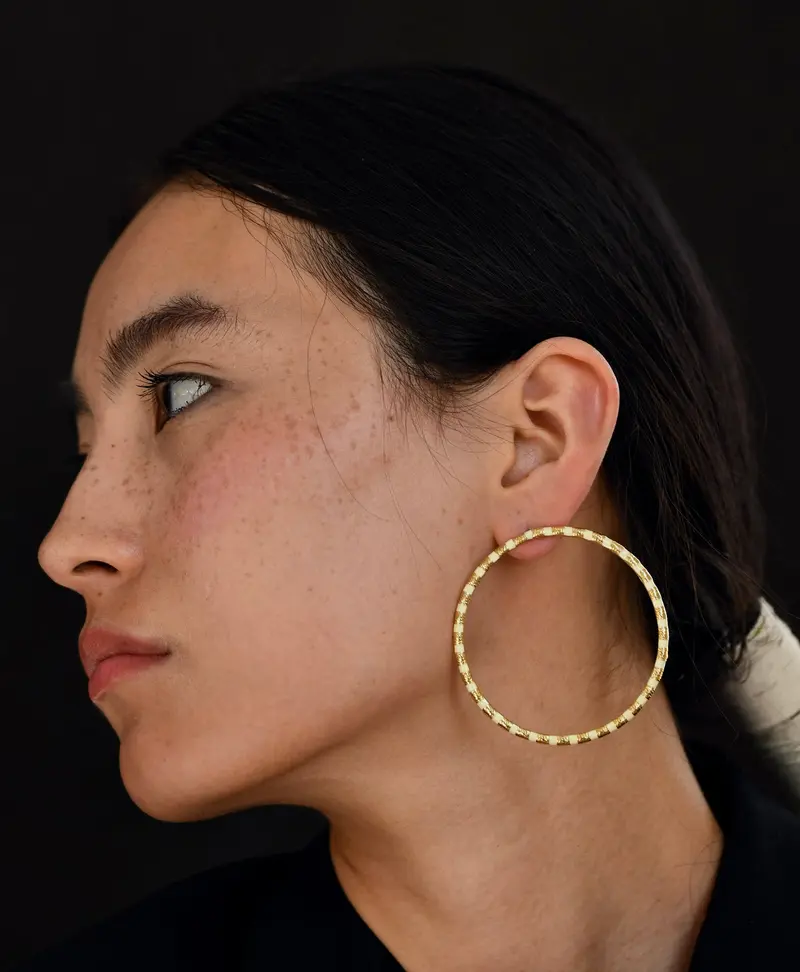 Gold Brass Golden Galaxy Hoops