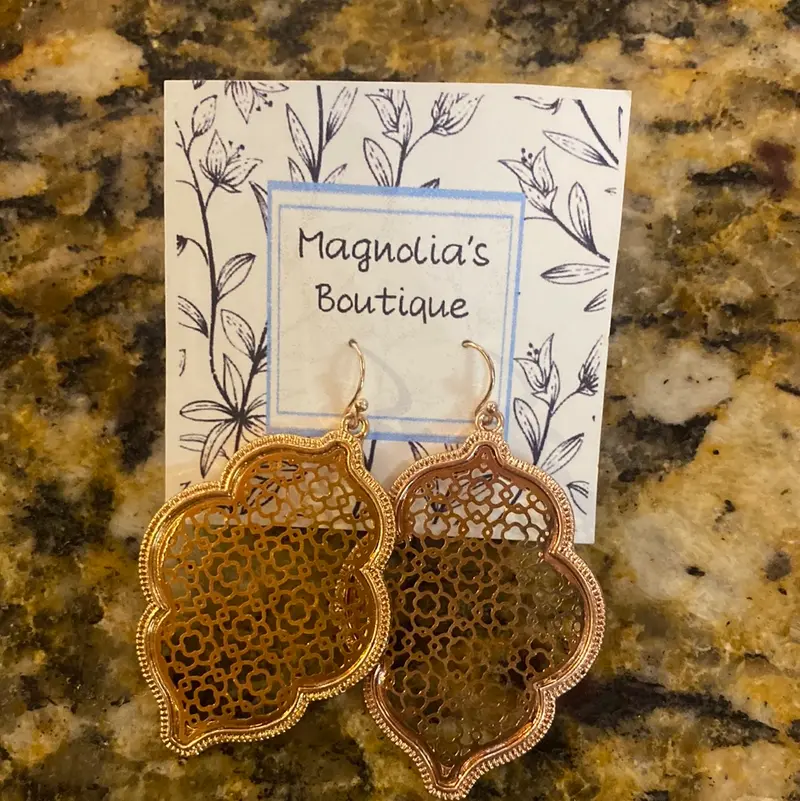 Gold Lattice Earrings