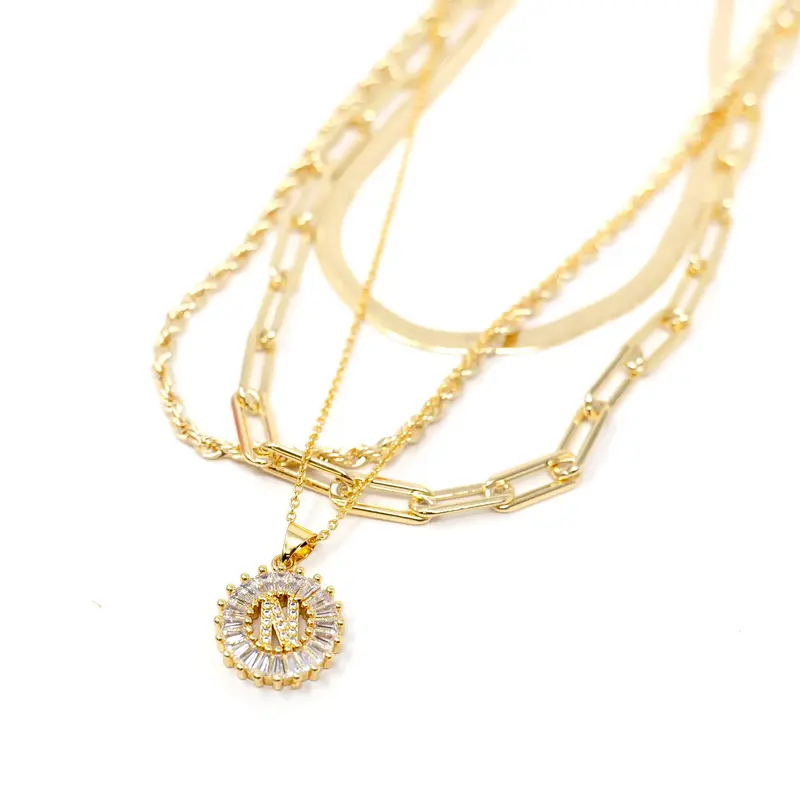 Gold Mini Radiant Initial Necklaces