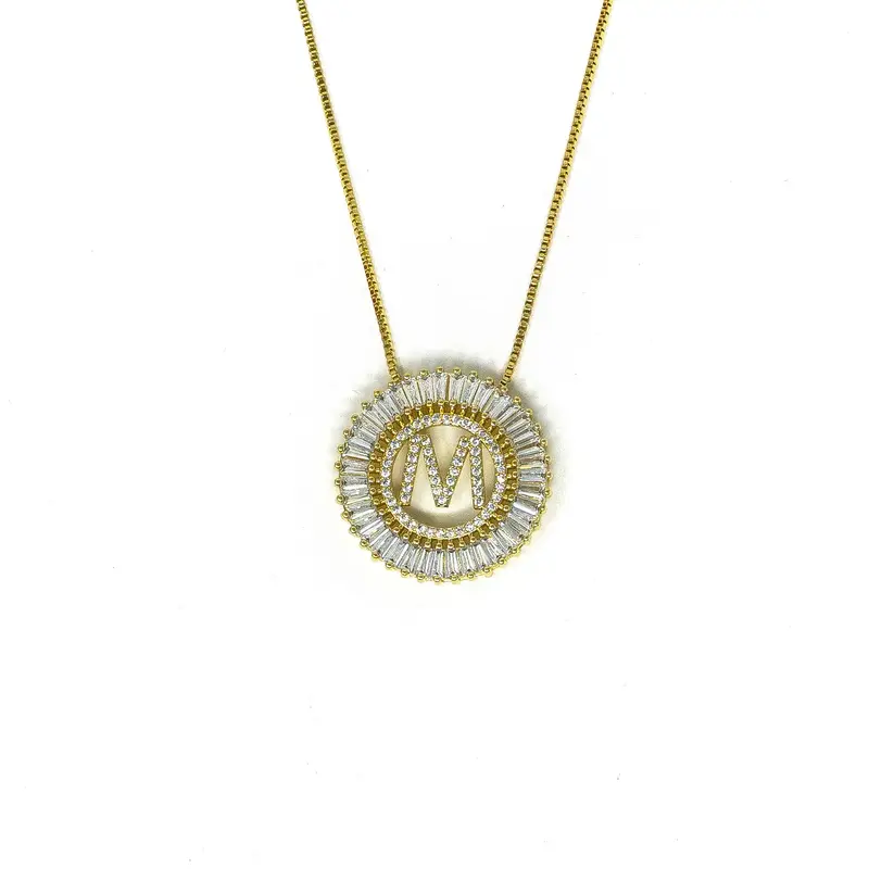 Gold Radiant Initial Necklace