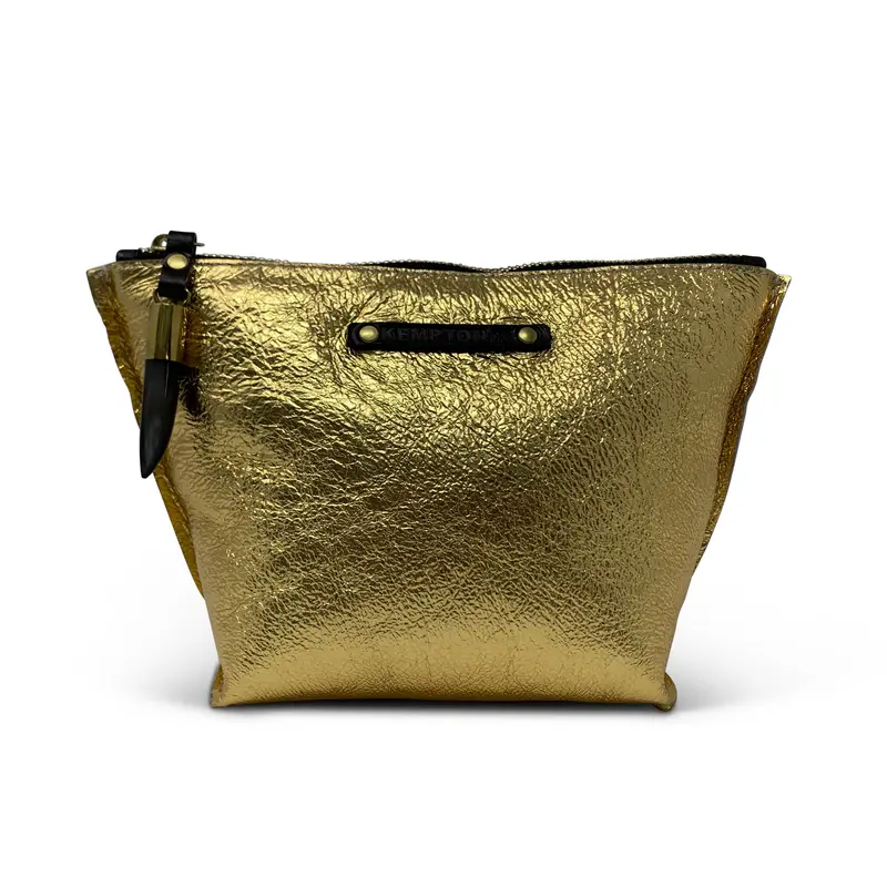 Gold Shearling  Make Up Bag