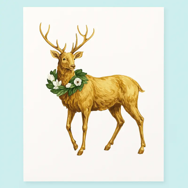 Golden Stag Greeting Card