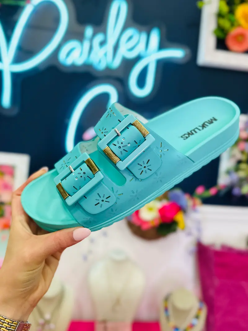 Grand Cayman Slide Sandals - Turquoise