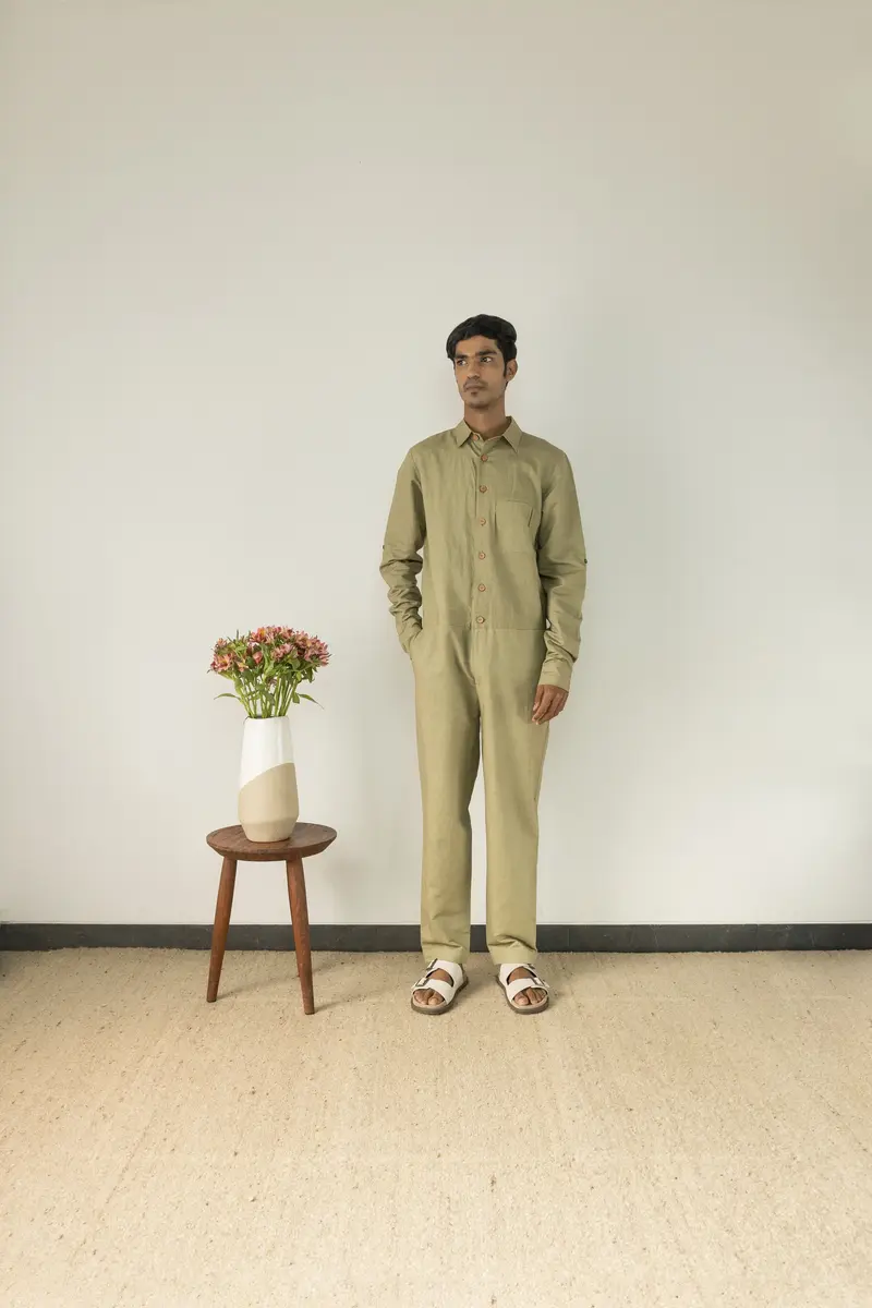 Green Cotton Jumpsuit