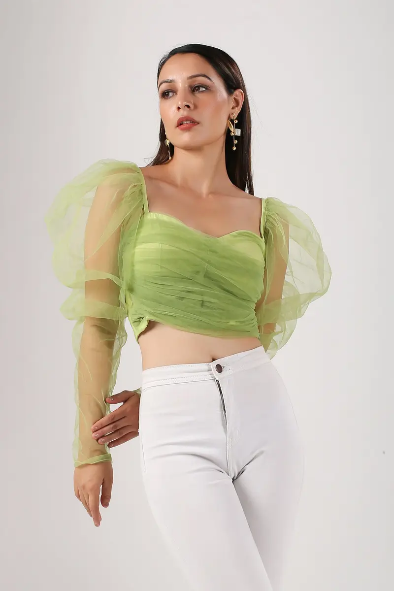 Green Crop Top