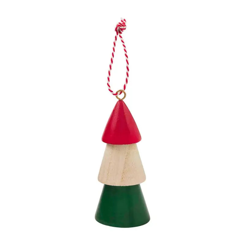 Green Painted Wood Tree Ornament by Mudpie
