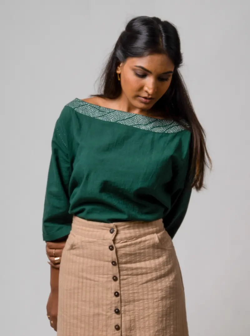 Green Reversible Cotton Top