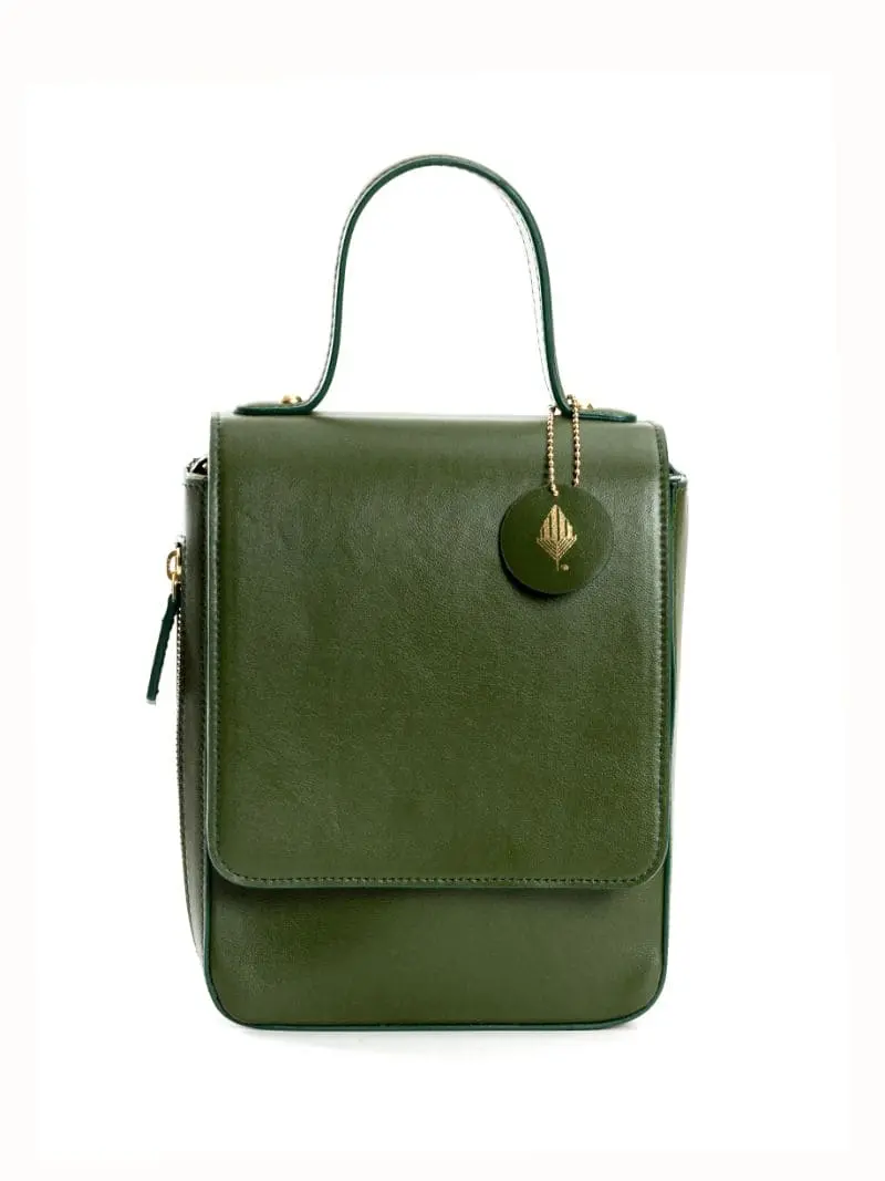 Green Solid Crossbody Bag
