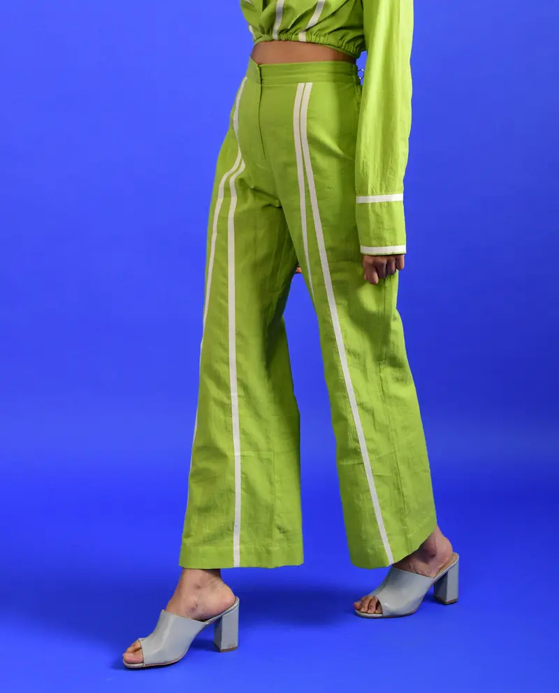 Green Solid Pants