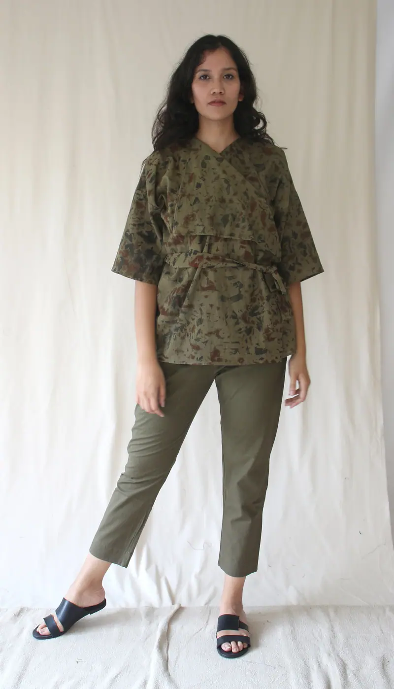 Green Top With Pants Ombre Dye Complete Set
