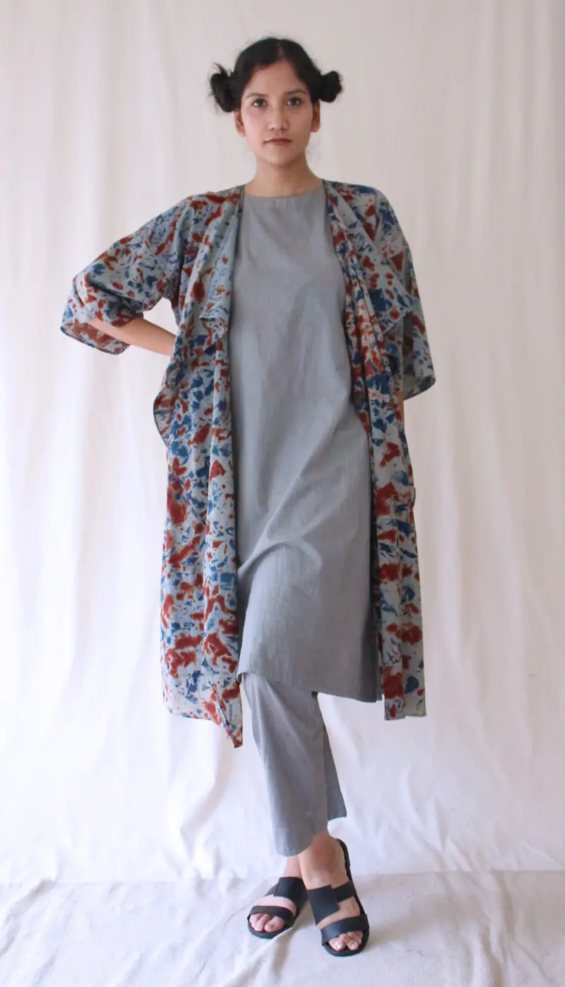Grey Cotton Ombre Dye Shrug