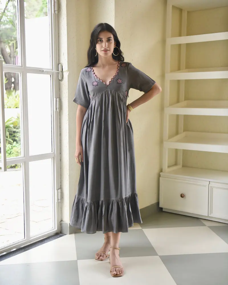 Grey Midi Dress
