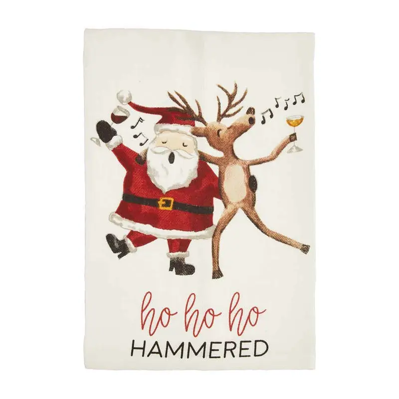Hammered Drinking Xmas Towel by Mudpie