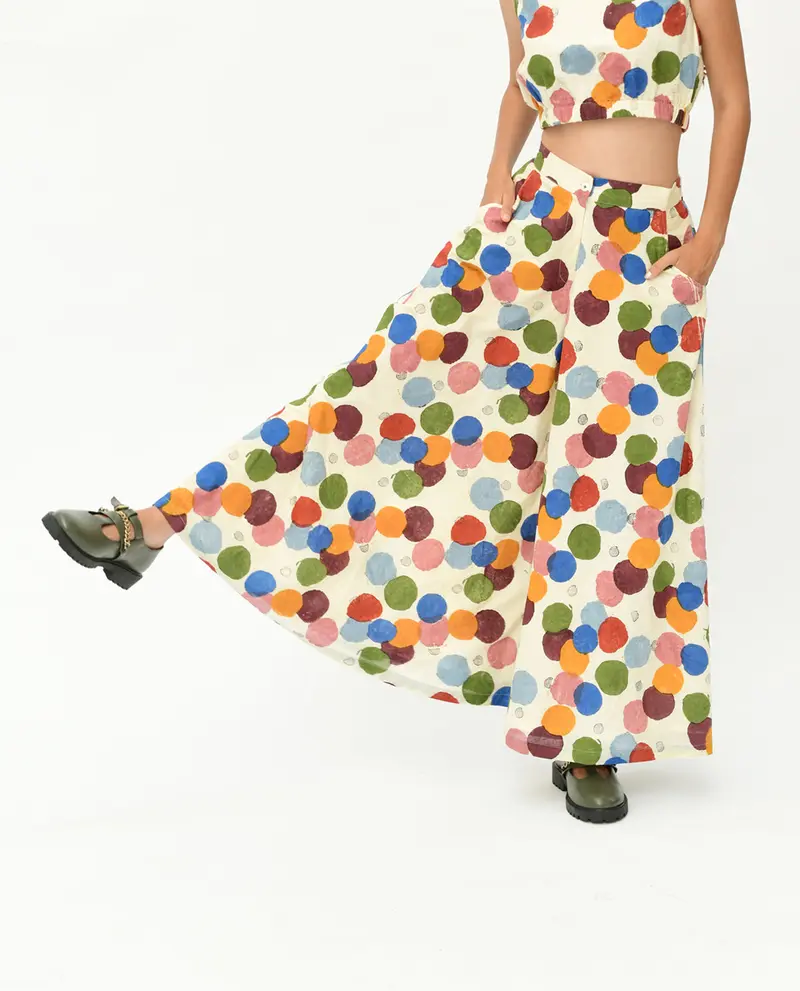 Handblock Printed Polka Dot Pant