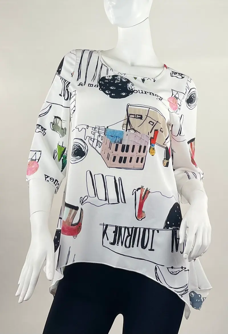 Handkerchief Cut Printed Top