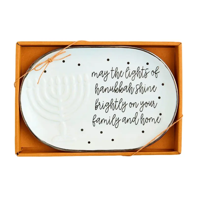 Hanukkah Sentiment Plate by Mudpie