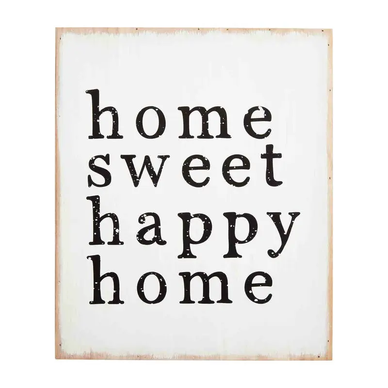 Happy Home Wood Plaque