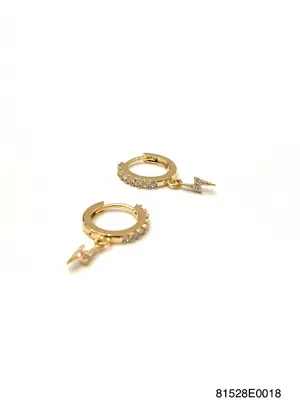 Harper lil drop Gold Bolt Huggie Earrings