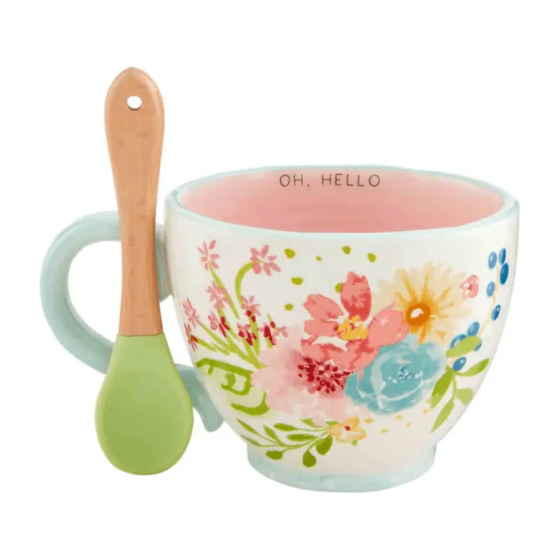 Hello Floral Mug and Spoon Set by Mudpie