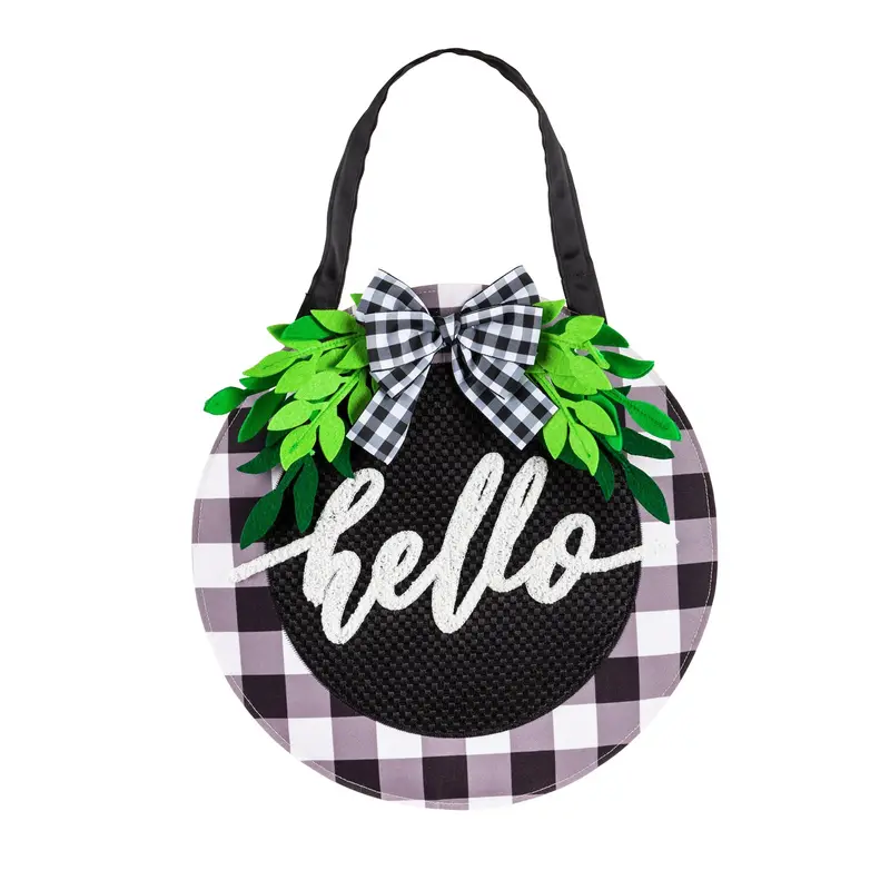 Hello Foliage Door Decor by Evergreen