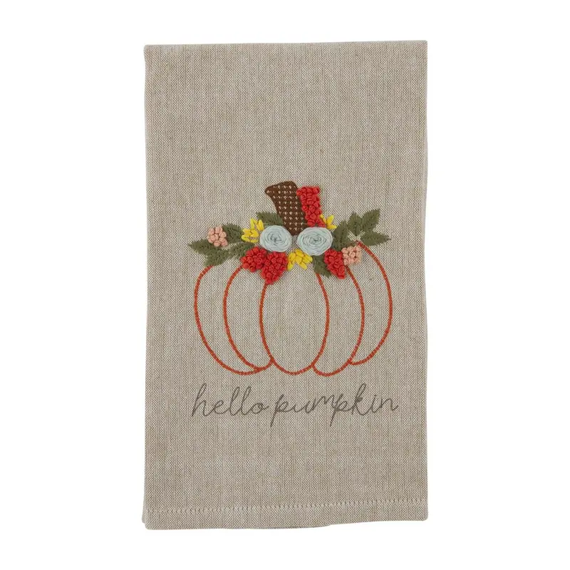 Hello French Knot Towel by Mud Pie