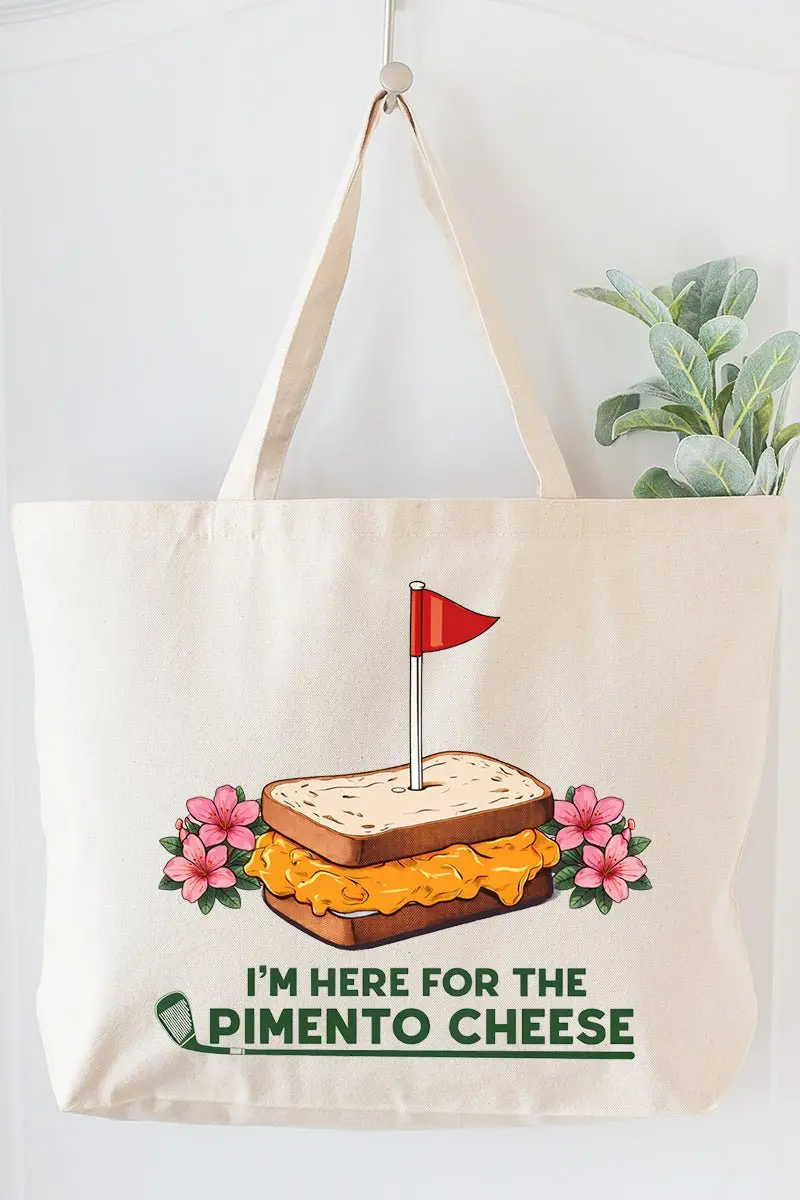 Here For The Pimento Cheese Canvas Jumbo Tote