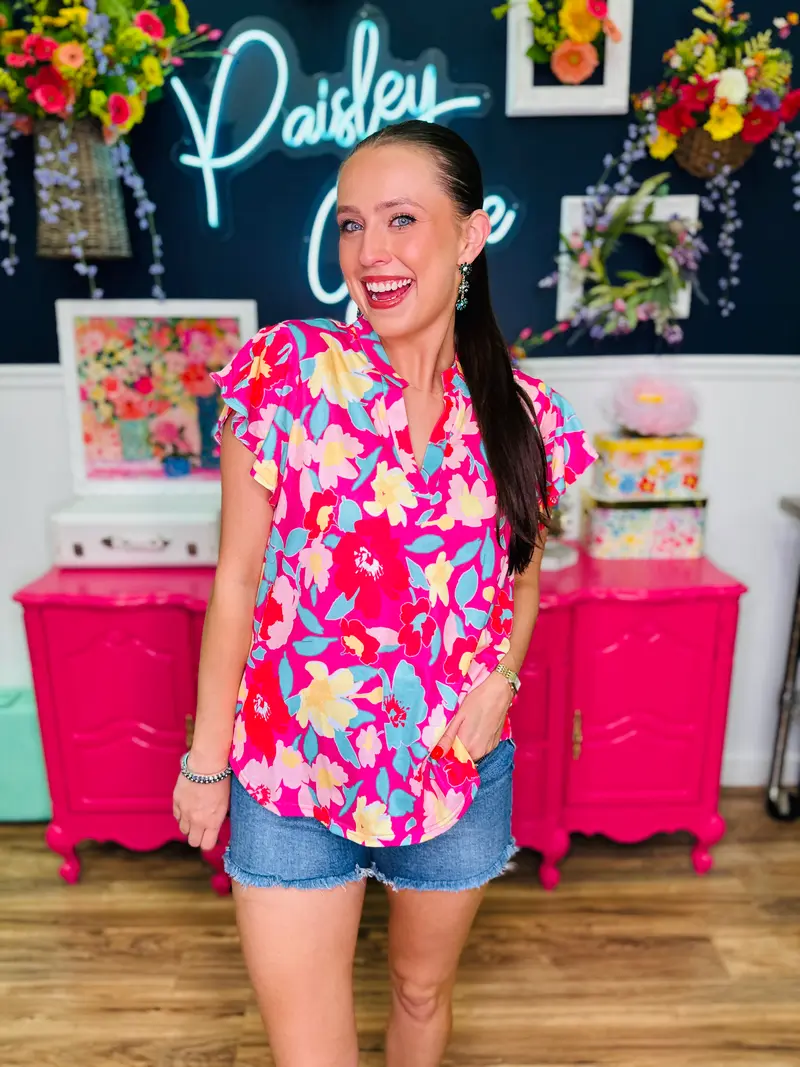 Hibiscus  Oasis Top - Final Sale