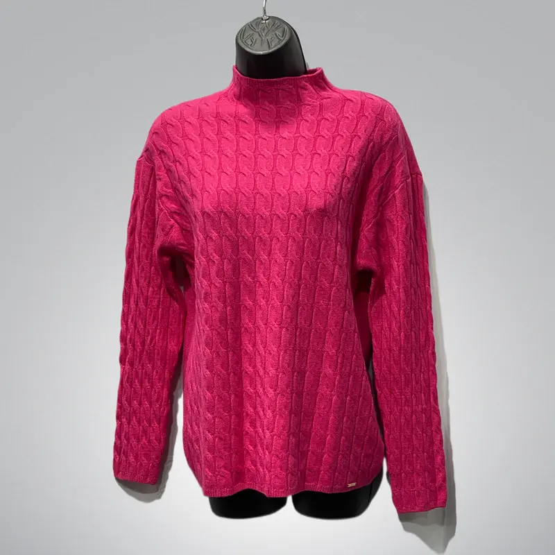 High Neck Cable Front Sweater