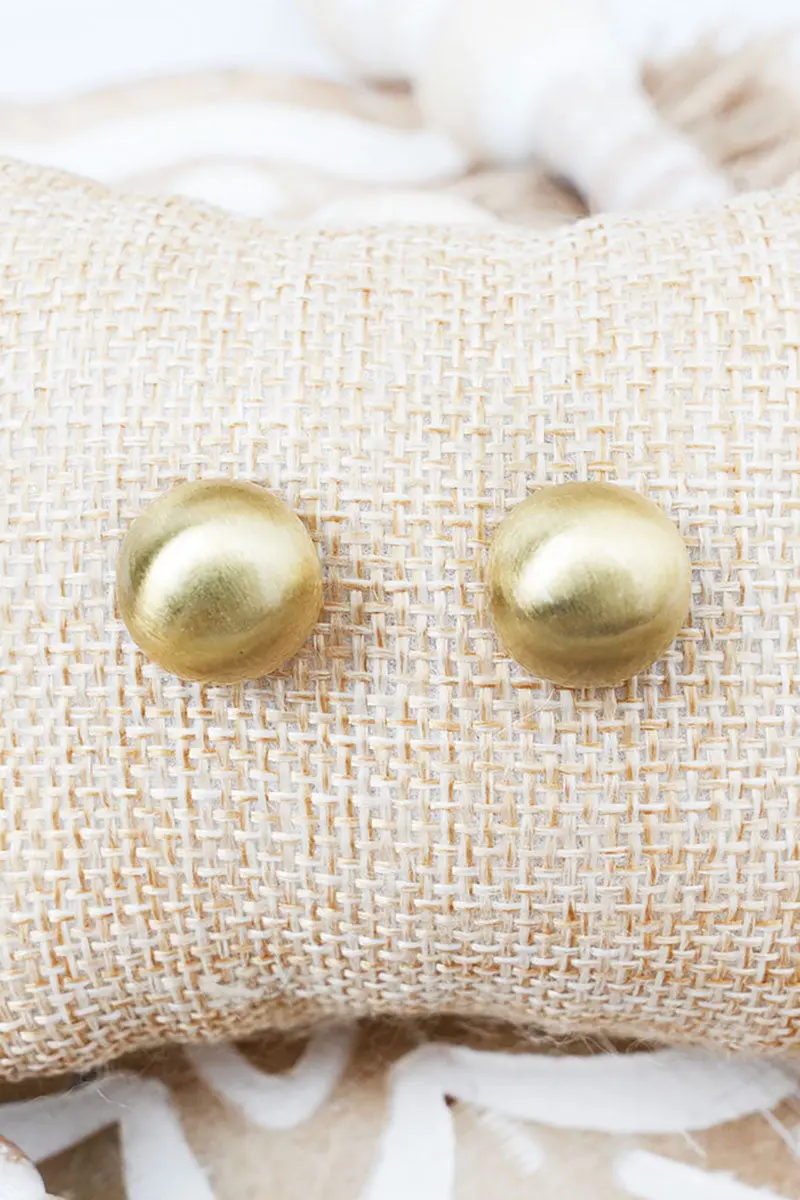 High Society Brushed Goldtone Stud Earrings